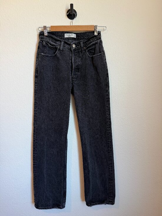 Abercrombie & Fitch Denim - Abercrombie & Fitch 90s Baggy Low Rise Jeans Black Wide Leg Women’s 0R 25